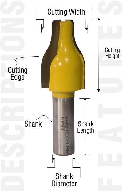 Descriptions for classical cove router bits from PRO-TECH